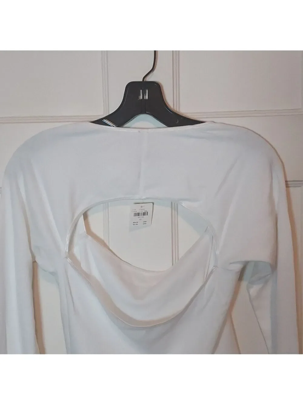Anthropologie Long Sleeve Knit Crop Top Light Sand